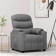 vidaXL Recliner Chair Light Grey Fabric 1