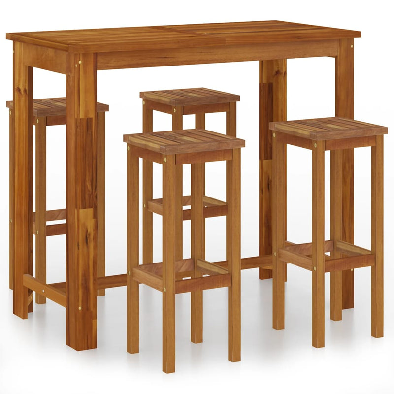 5 Piece Garden Bar Set Solid Wood Acacia