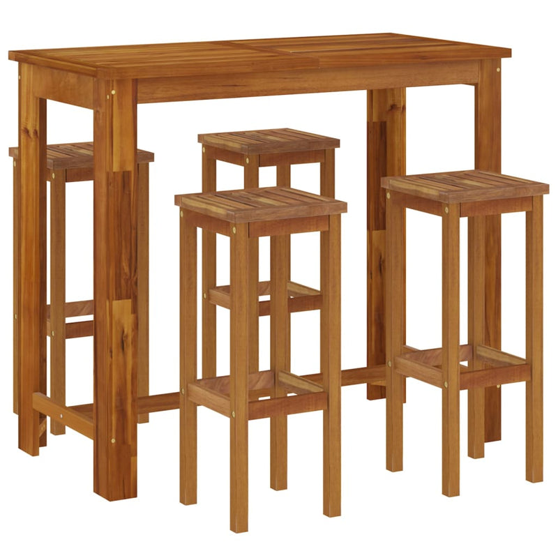 5 Piece Garden Bar Set Solid Wood Acacia