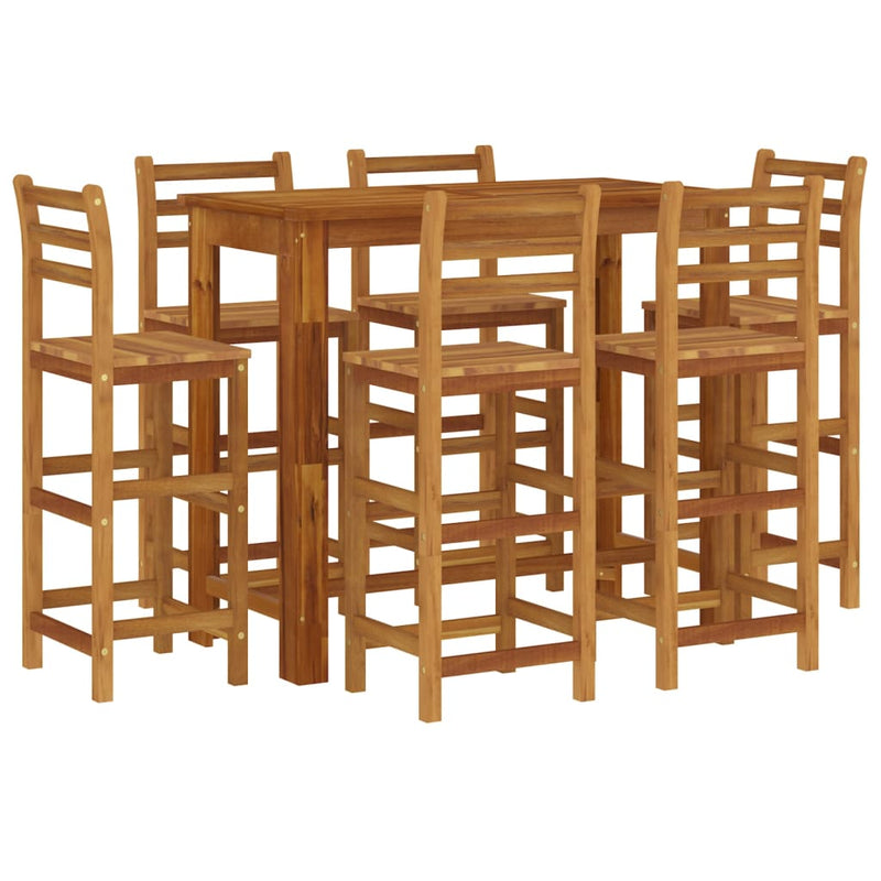 7 Piece Garden Bar Set Solid Wood Acacia