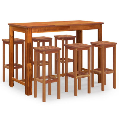 7 Piece Garden Bar Set Solid Wood Acacia