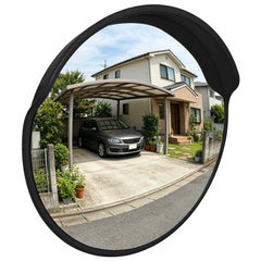 vidaXL Outdoor Convex Traffic Mirror Black Ø45 cm Polycarbonate 1