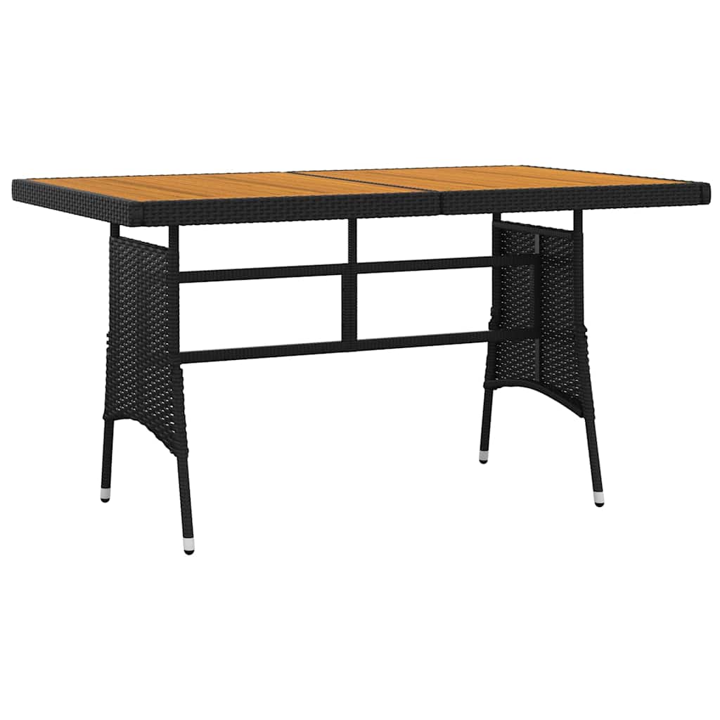 5 Piece Outdoor Dining Set Poly Rattan Black 6