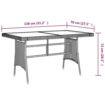 7 Piece Outdoor Dining Set Poly Rattan Black