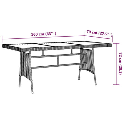 7 Piece Outdoor Dining Set Poly Rattan Black