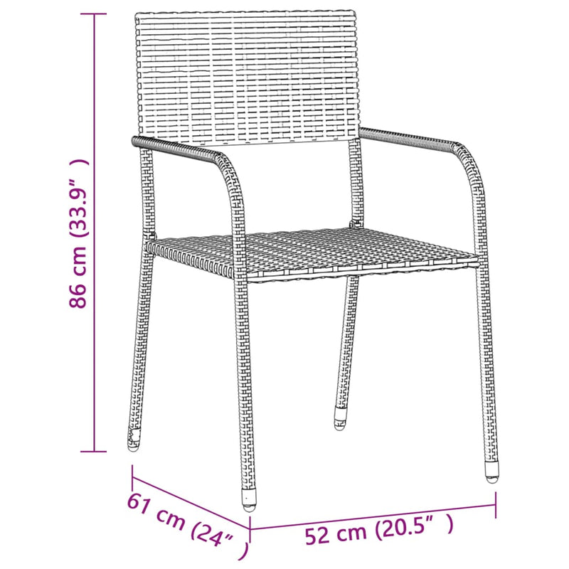 7 Piece Outdoor Dining Set Poly Rattan Grey