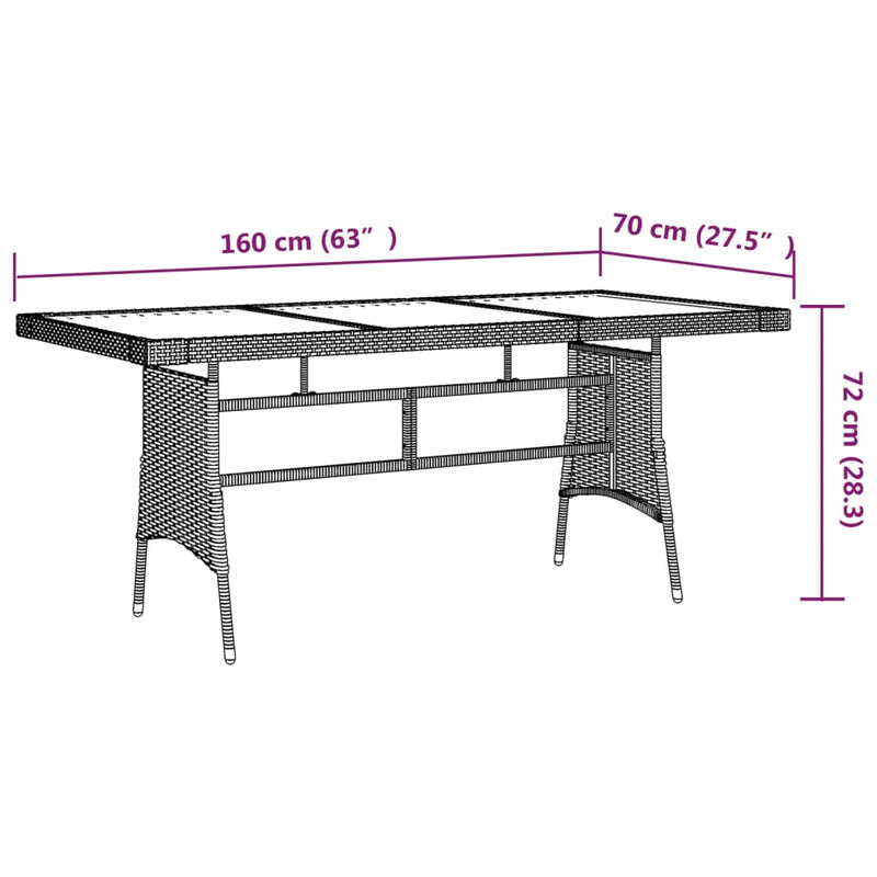 9 Piece Outdoor Dining Set Poly Rattan Grey