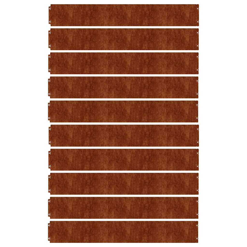 vidaXL Lawn Edgings 10 pcs 15x103 cm Flexible Corten steel 4