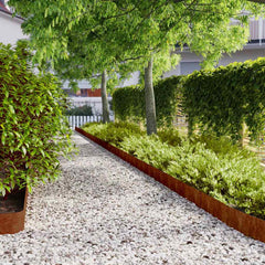vidaXL Lawn Edgings 10 pcs 15x103 cm Flexible Corten steel 1