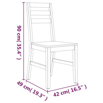 5 Piece Dining Set Solid Wood Acacia