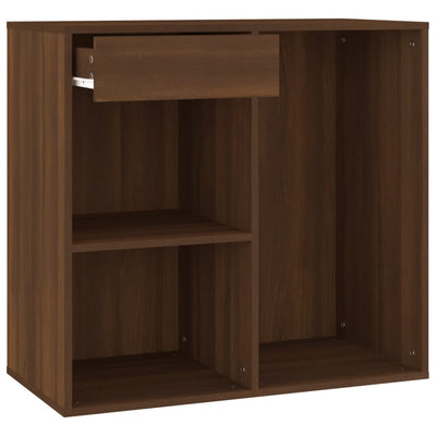 LED Dressing Table with Cabinets Brown Oak Engineered Wood