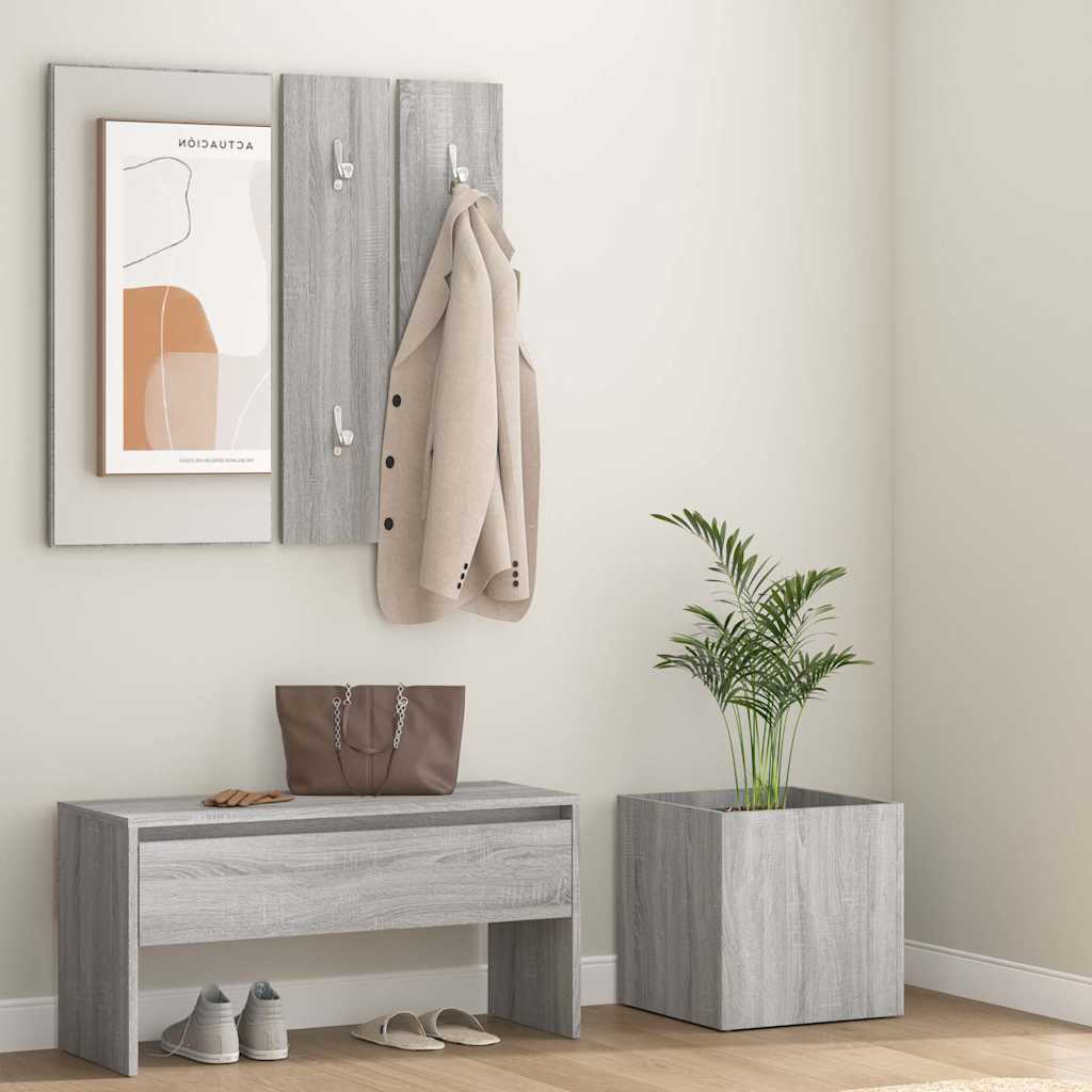 Hallway Furniture Set Engineered Wood Grey sonoma