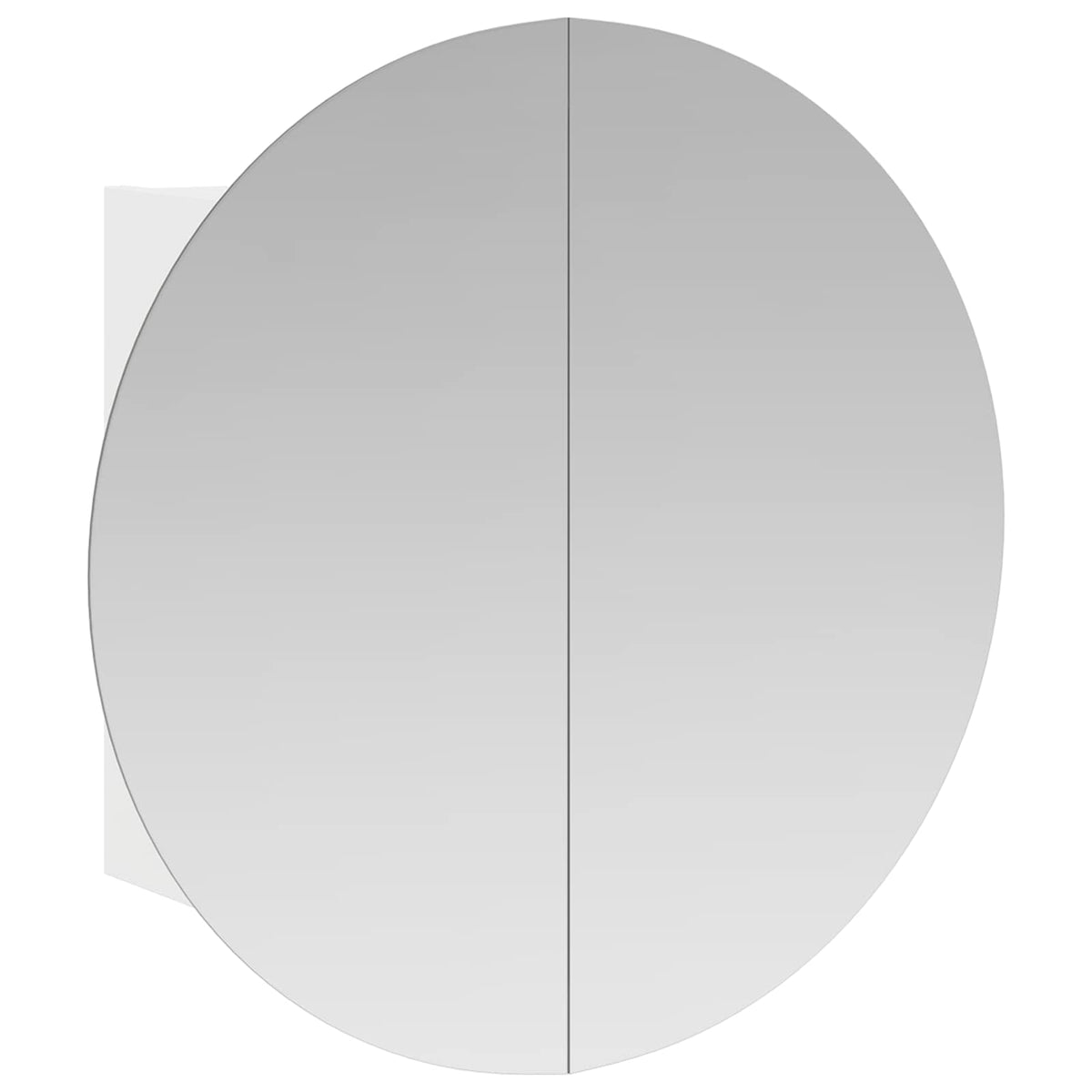Bathroom Cabinet with Round Mirror&LED 40x40x17,5 cm White 54 cm 54 cm