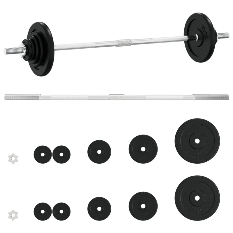 Barbell with Plates Set 30 kg Cast Iron