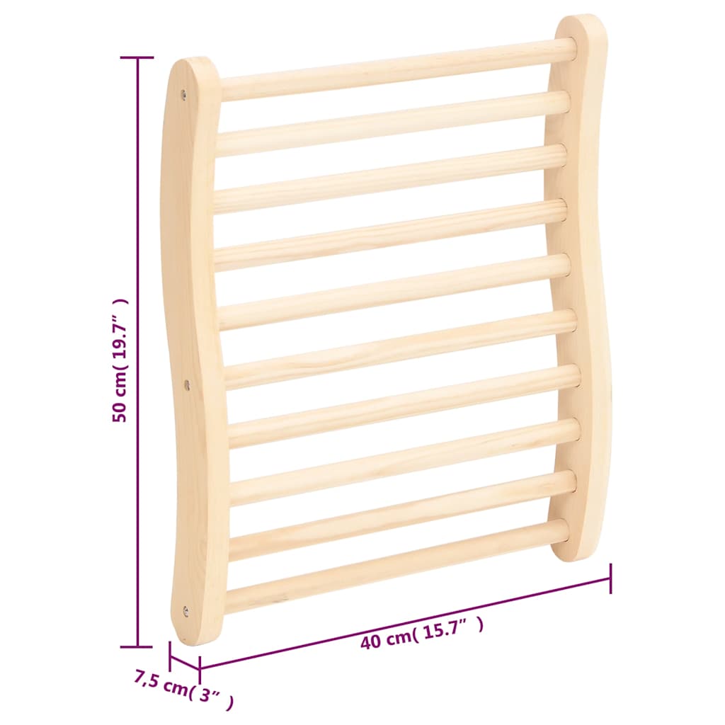 vidaXL S-Shape Sauna Backrest Solid Wood Pine 5
