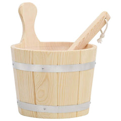 vidaXL Sauna Bucket and Ladle Set Solid Wood Pine 1