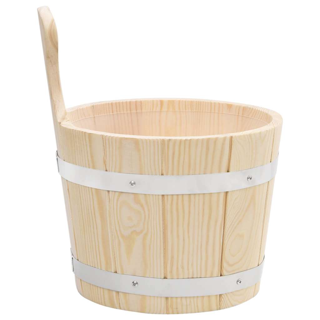 vidaXL Sauna Bucket and Ladle Set Solid Wood Pine 4