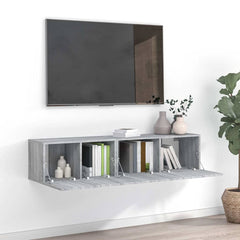 2 Piece TV Cabinet Set Engineered Wood Width 60/80 cm Grey sonoma