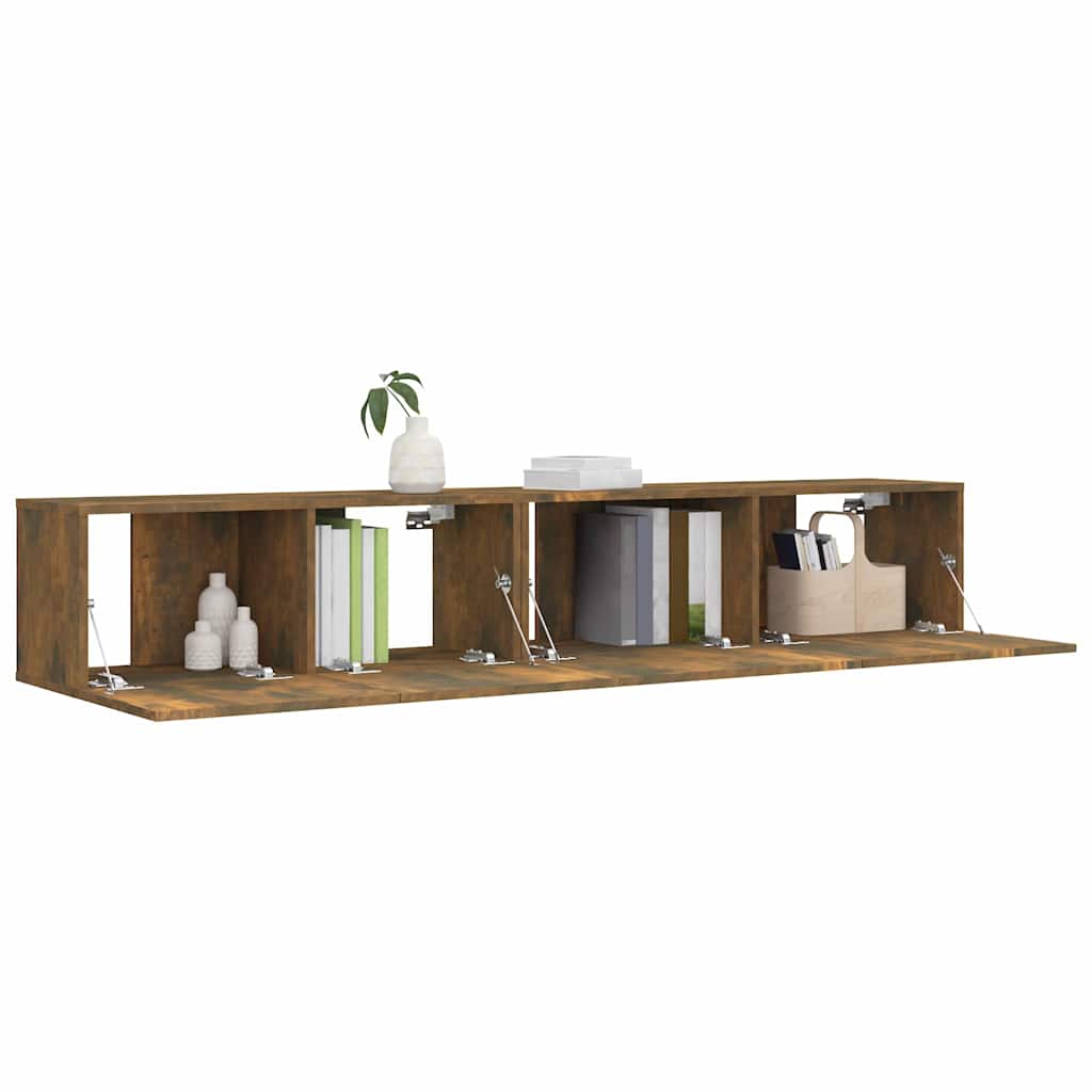 2 Piece TV Cabinet Set Engineered Wood Width 80/100 cm Smoked oak