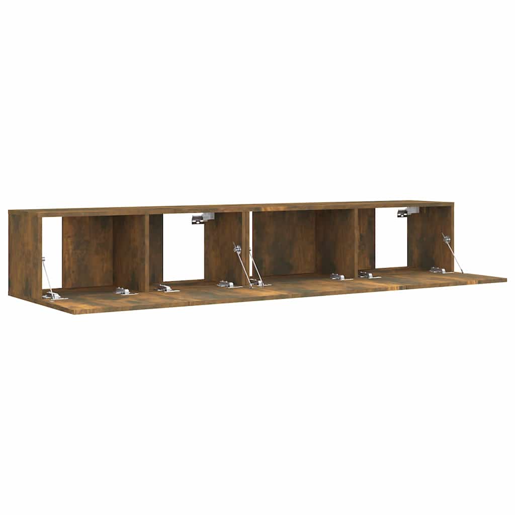2 Piece TV Cabinet Set Engineered Wood Width 80/100 cm Smoked oak