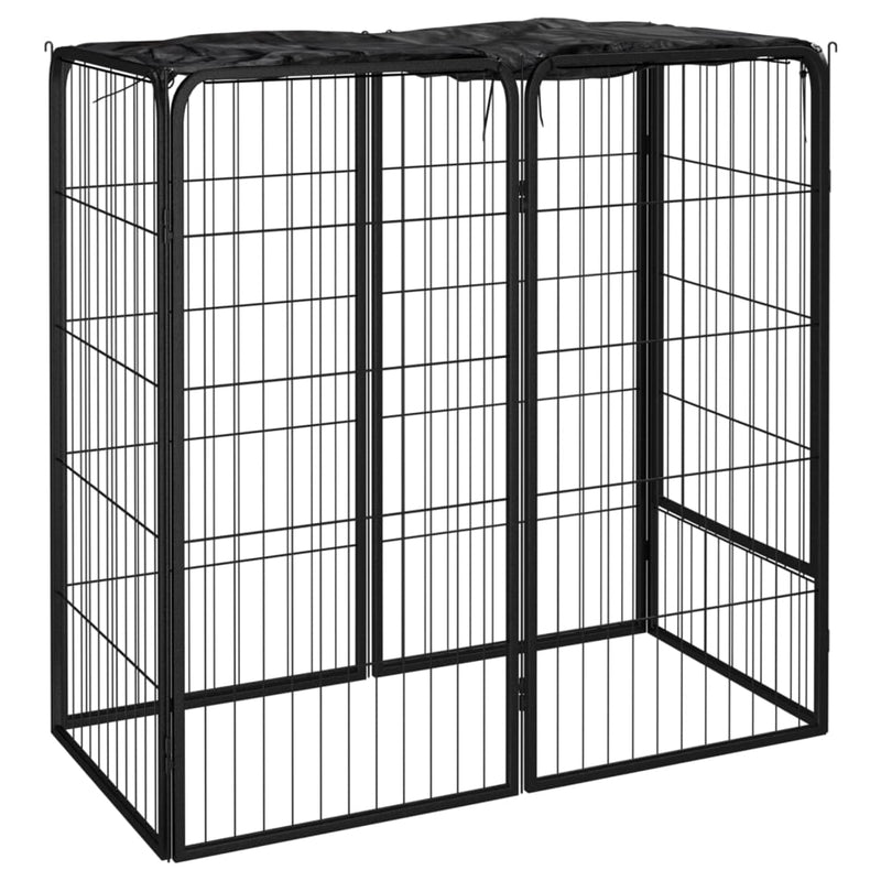 Dog Playpen 6 Panels Black 50x100 cm Powder-coated Steel