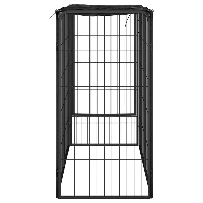 Dog Playpen 6 Panels Black 50x100 cm Powder-coated Steel