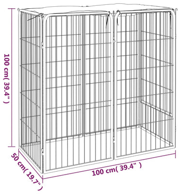 Dog Playpen 6 Panels Black 50x100 cm Powder-coated Steel