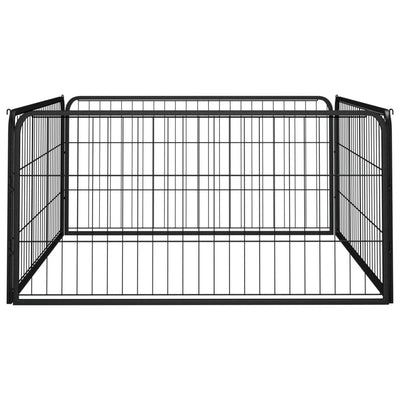 Dog Playpen 4 Panels Black 100x50 cm Powder-coated Steel