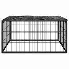 8-Panel Dog Playpen Black 100x50 cm Powder-coated Steel 100 cm 100 cm