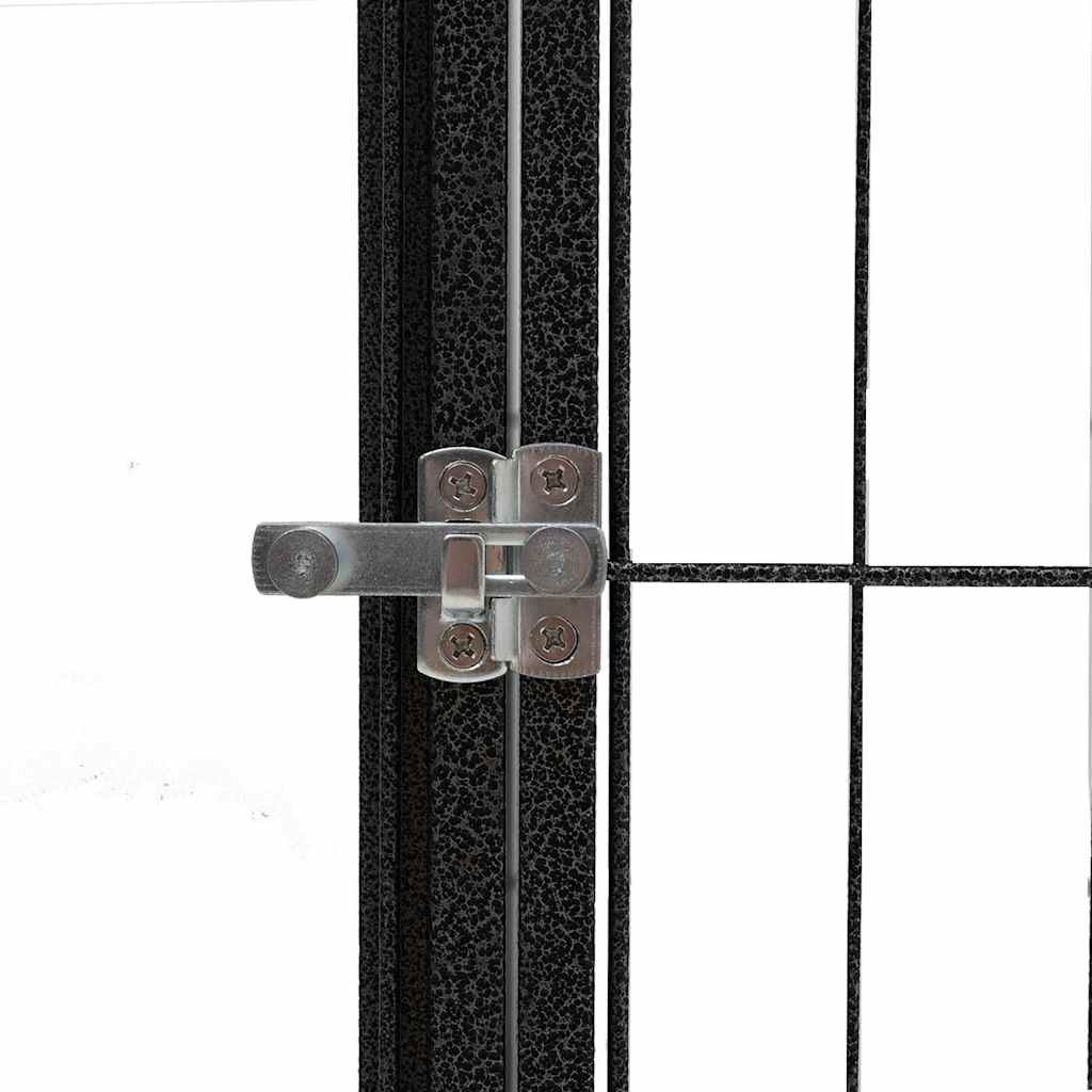 8-Panel Dog Playpen Black 100x50 cm Powder-coated Steel 100 cm 100 cm