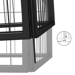 8-Panel Dog Playpen Black 100x50 cm Powder-coated Steel 100 cm 100 cm