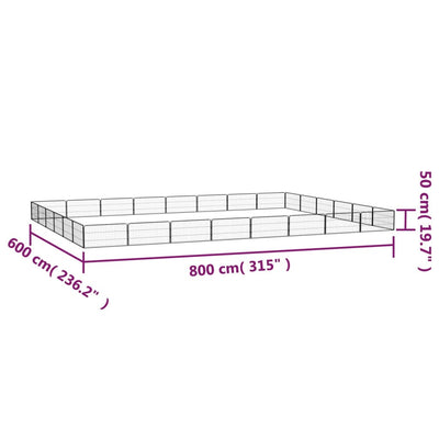 28-Panel Dog Playpen Black 100x50 cm Powder-coated Steel