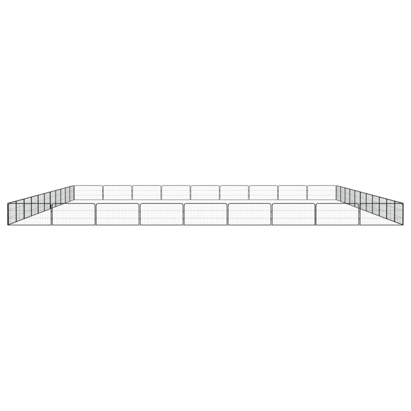 40-Panel Dog Playpen Black 100x50 cm Powder-coated Steel