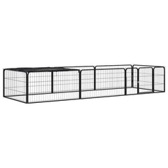 8-Panel Dog Playpen Black 100x50 cm Powder-coated Steel 300 cm 100 cm