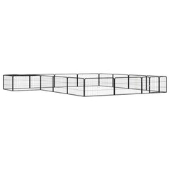 8-Panel Dog Playpen Black 100x50 cm Powder-coated Steel 400 cm 400 cm