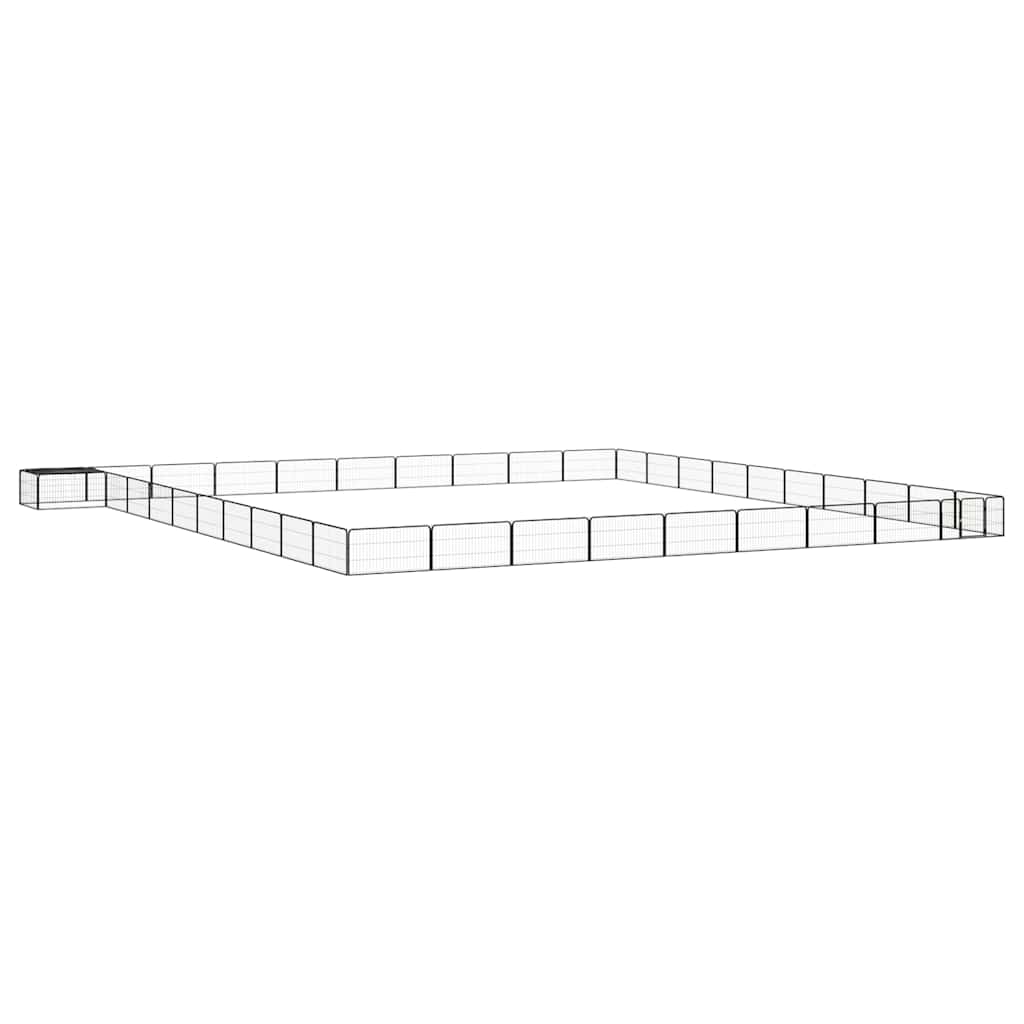 8-Panel Dog Playpen Black 100x50 cm Powder-coated Steel 1000 cm 1000 cm