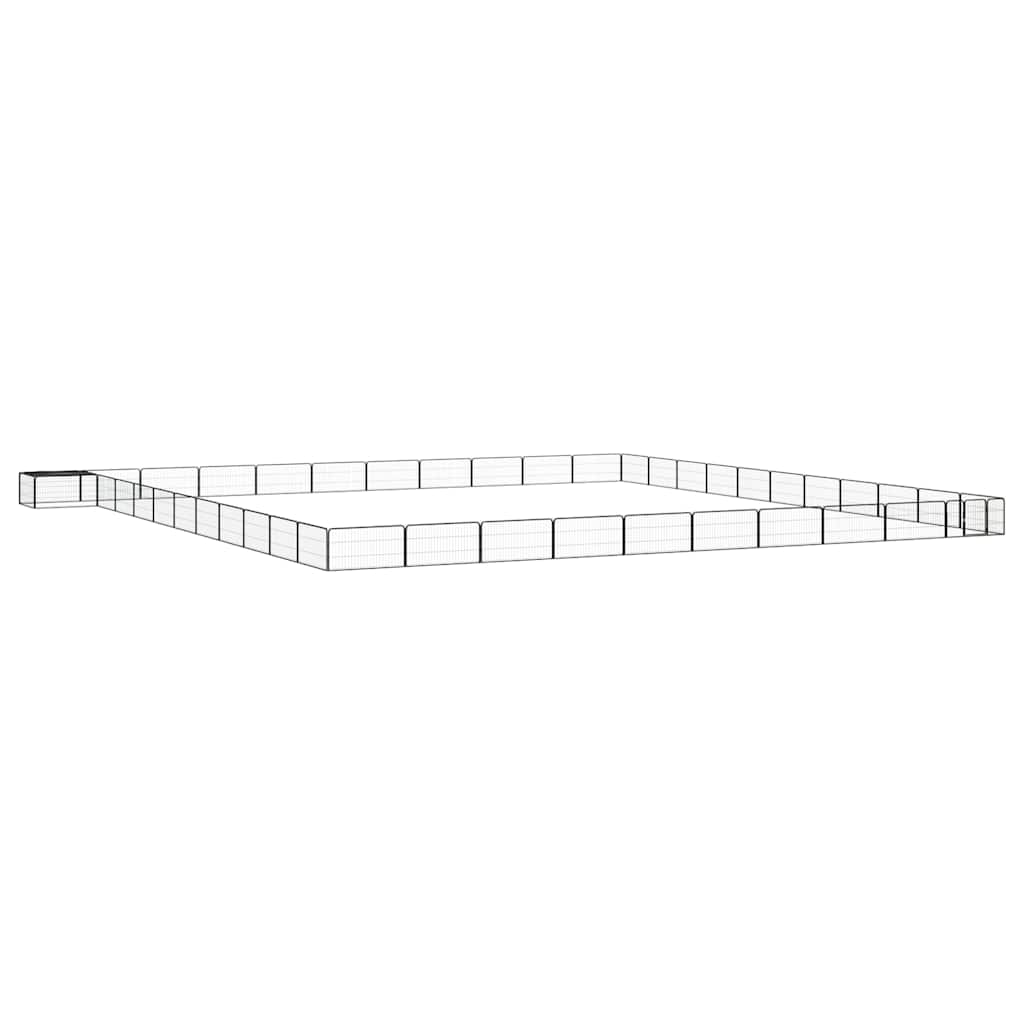 8-Panel Dog Playpen Black 100x50 cm Powder-coated Steel 1100 cm 1100 cm