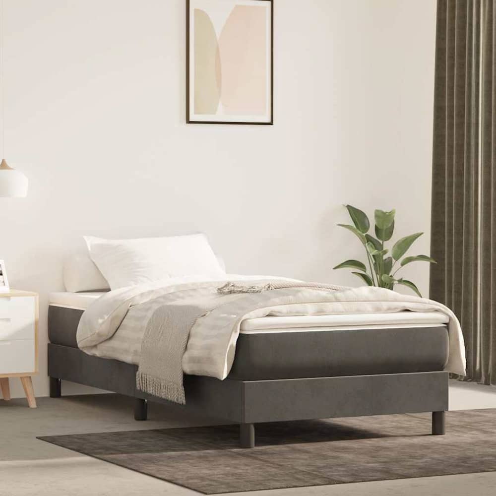Pocket Spring Bed Mattress Medium 152x203x20cm dark grey twin
