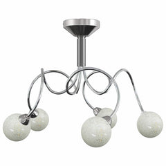 vidaXL Ceiling Lamp with Round Glass Shades for 5 G9 LED Lights 2
