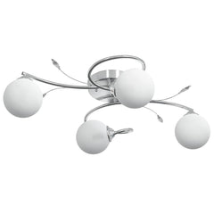 vidaXL Ceiling Lamp with Round Glass Shades for 4 G9 LED Lights 2