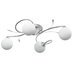 vidaXL Ceiling Lamp with Round Glass Shades for 4 G9 LED Lights 4