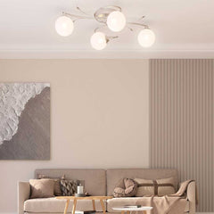 vidaXL Ceiling Lamp with Round Glass Shades for 4 G9 LED Lights 1