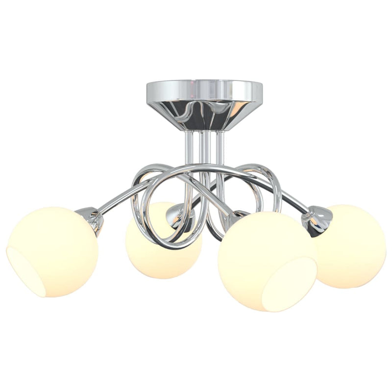 Ceiling Lamp with Round Ceramic Shades for 4 G9 LED Lights