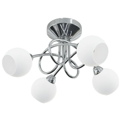 Ceiling Lamp with Round Ceramic Shades for 4 G9 LED Lights