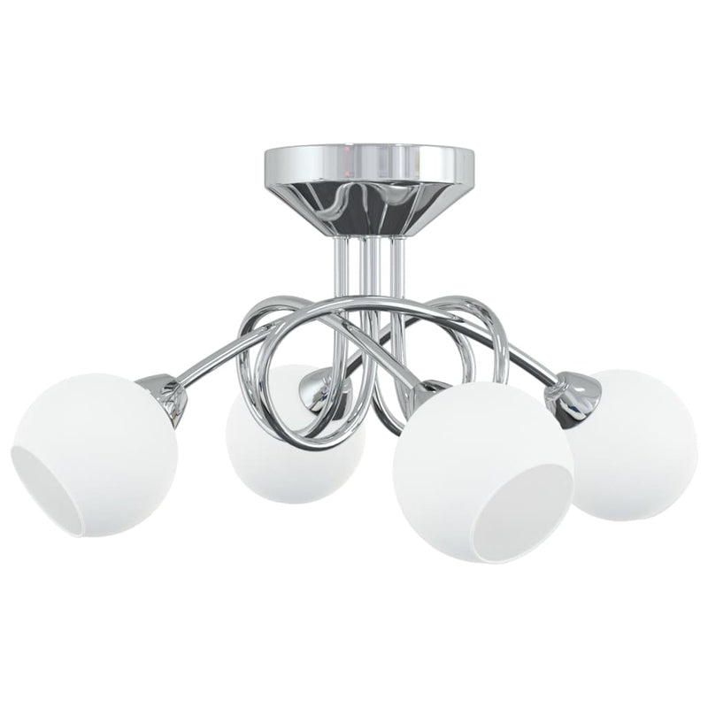 Ceiling Lamp with Round Ceramic Shades for 4 G9 LED Lights