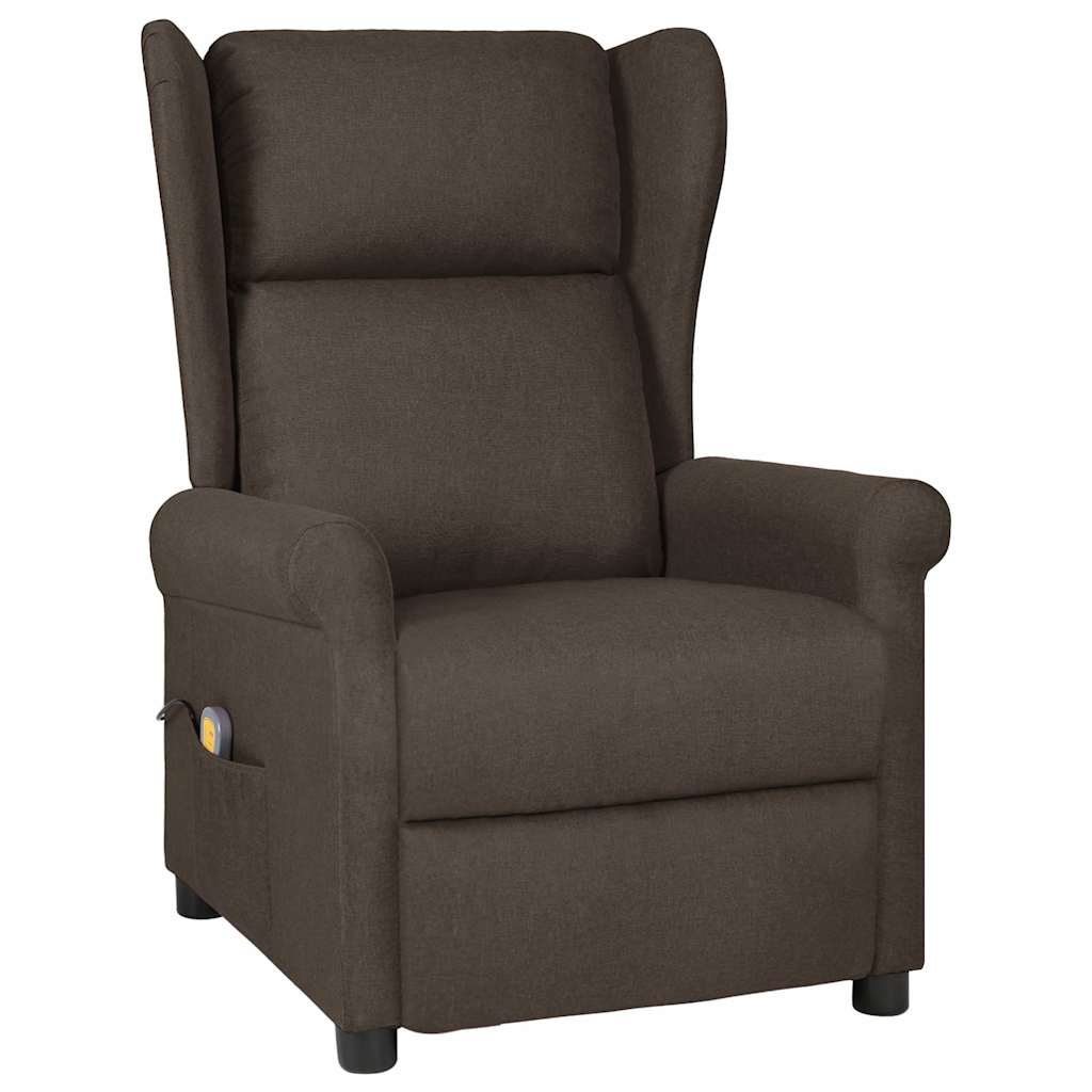 vidaXL Massage Chair Dark Brown Fabric 1