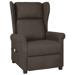 vidaXL Massage Chair Dark Brown Fabric 1
