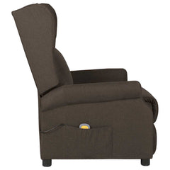 vidaXL Massage Chair Dark Brown Fabric 4