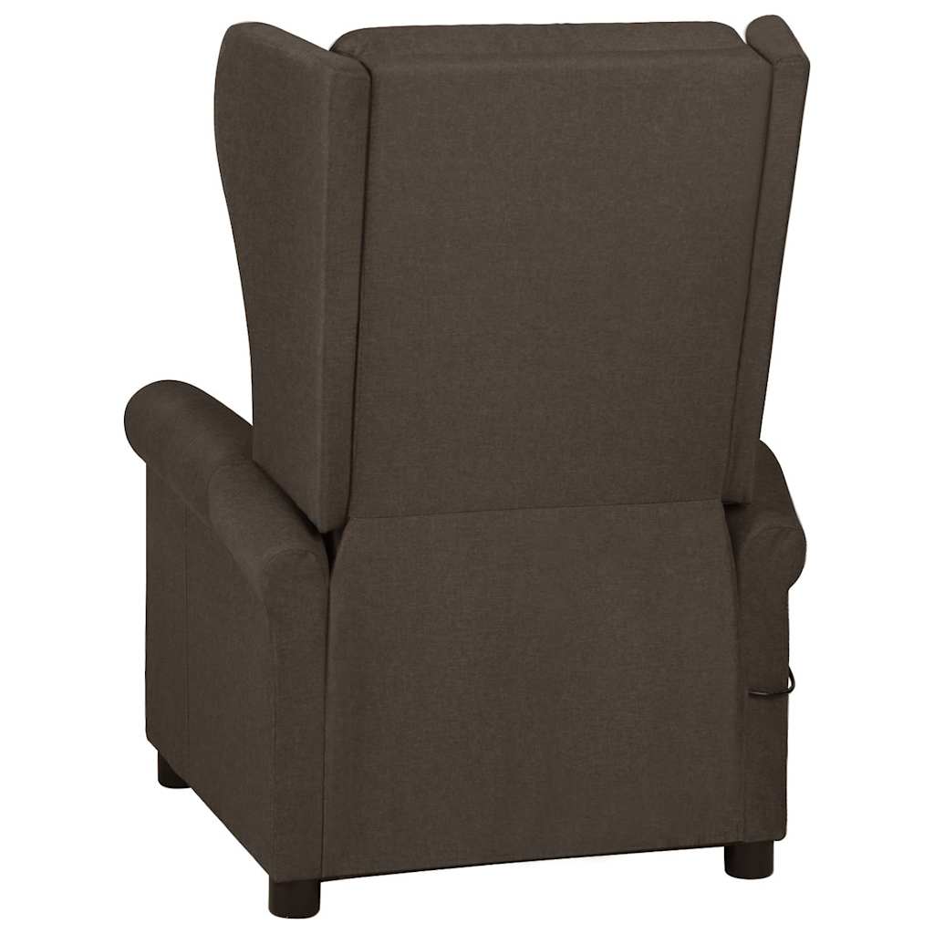 vidaXL Massage Chair Dark Brown Fabric 3