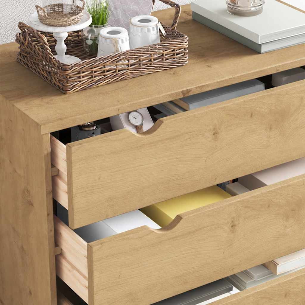 Drawer Cabinet"OTTA" 76,5x39,5x90cm Solid Wood Pine Brown